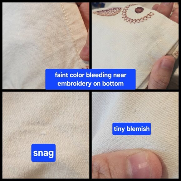 Y2K White Flare Jeans Pants Pink Embroidered Flowers Sz 6 Thin Stretch Retro - Picture 8 of 10